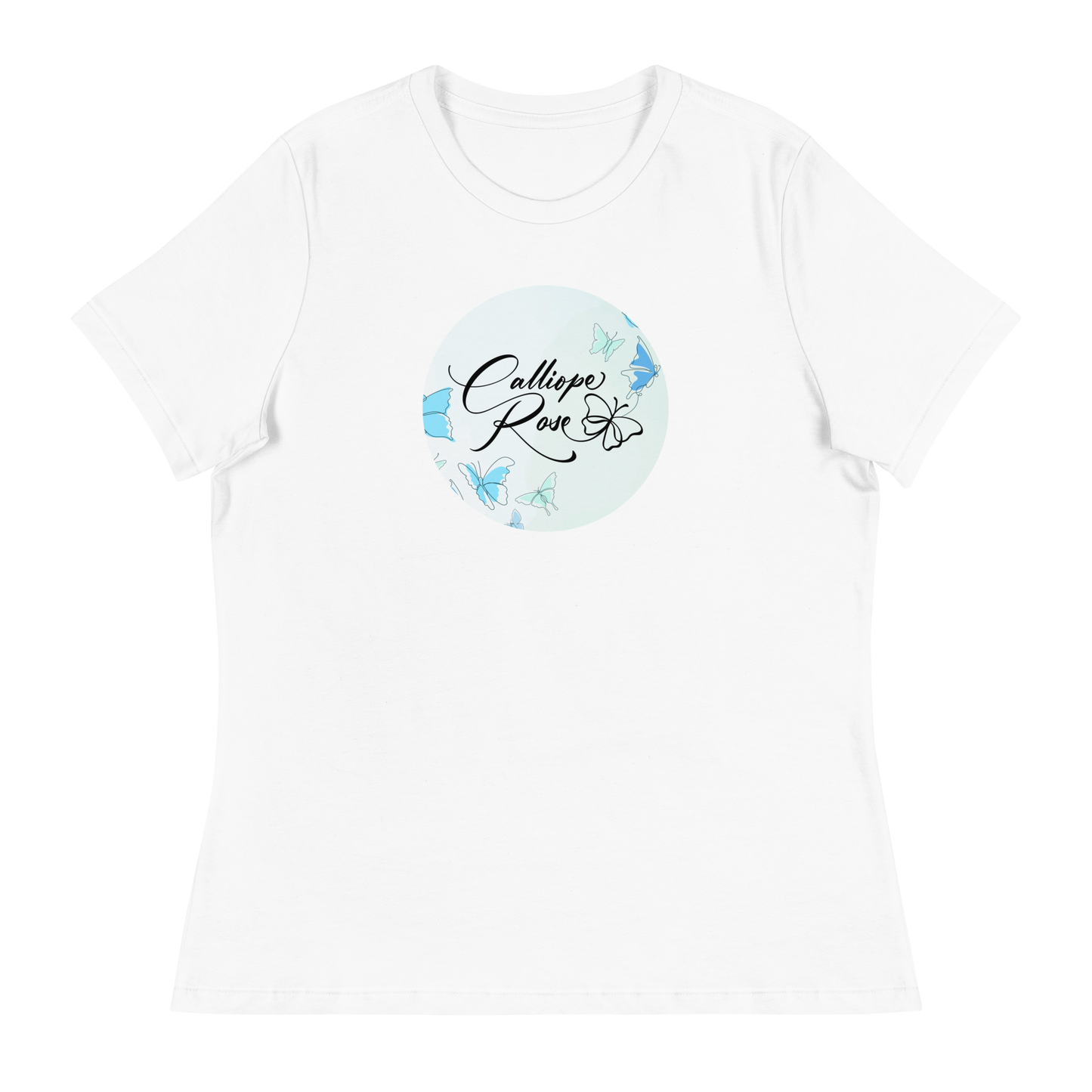 Women's Relaxed T-Shirt CalliopeRoseLogoBlue